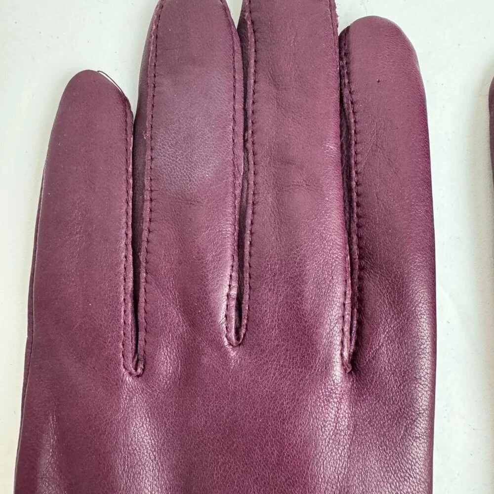 Carole Little Purple leather gloves Size XL